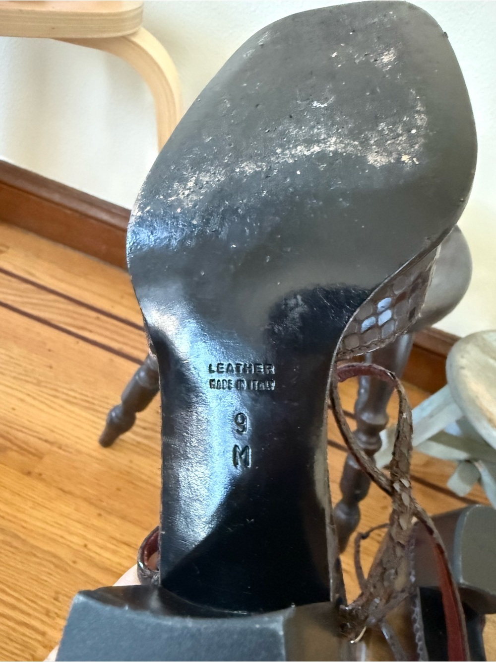 Yves Saint Laurent (Vintage 90s) Snakeskin Slingback Mary Jane Heels - Picture 7 of 9